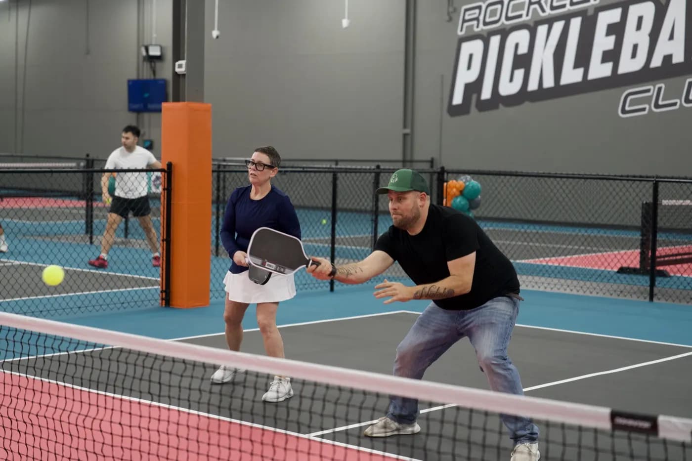 Mixed doubles match at Rockland Pickleball Club